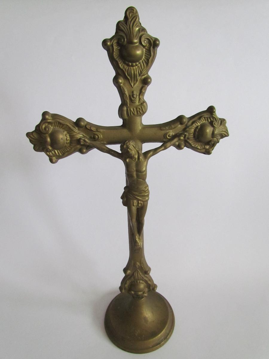 Vintage bronzový krucifix 36 cm