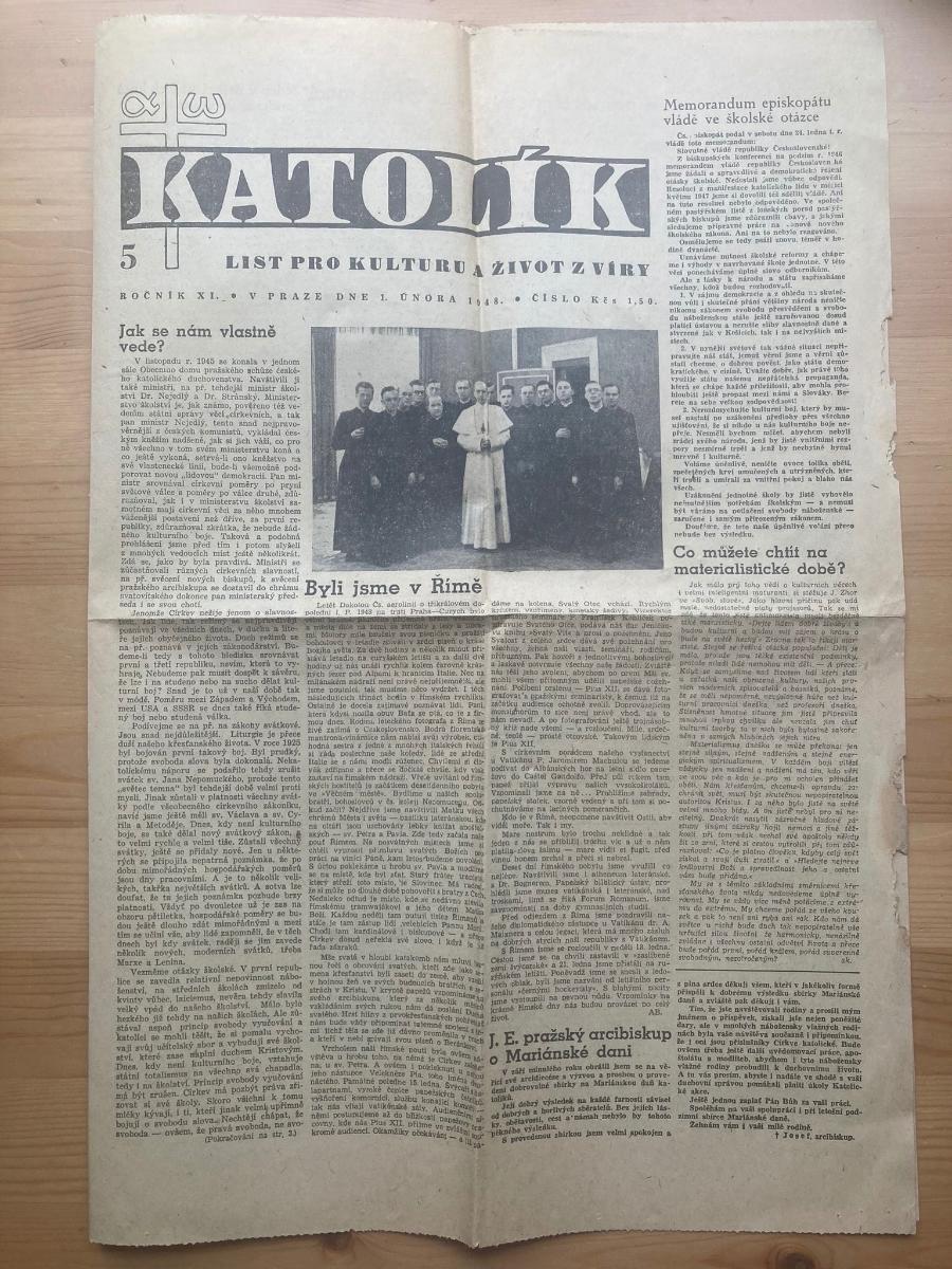 Týdeník Katolík, ročník XI, číslo 5, 1948