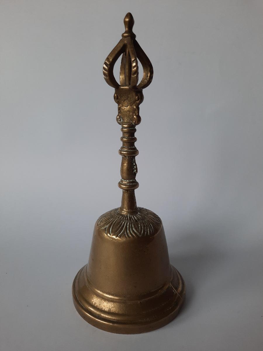 Vintage bronzový zvonek 19,5 cm