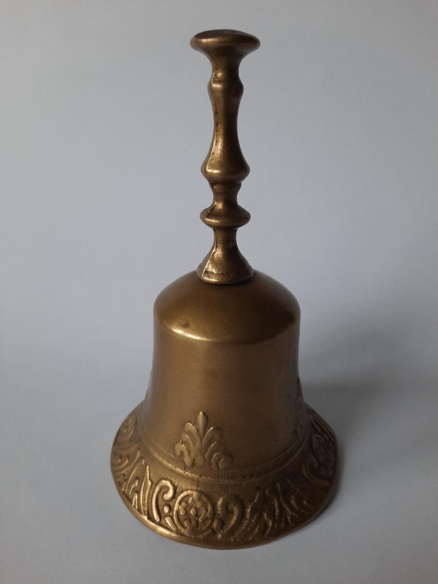 Vintage bronzový zvonek 14,5 cm