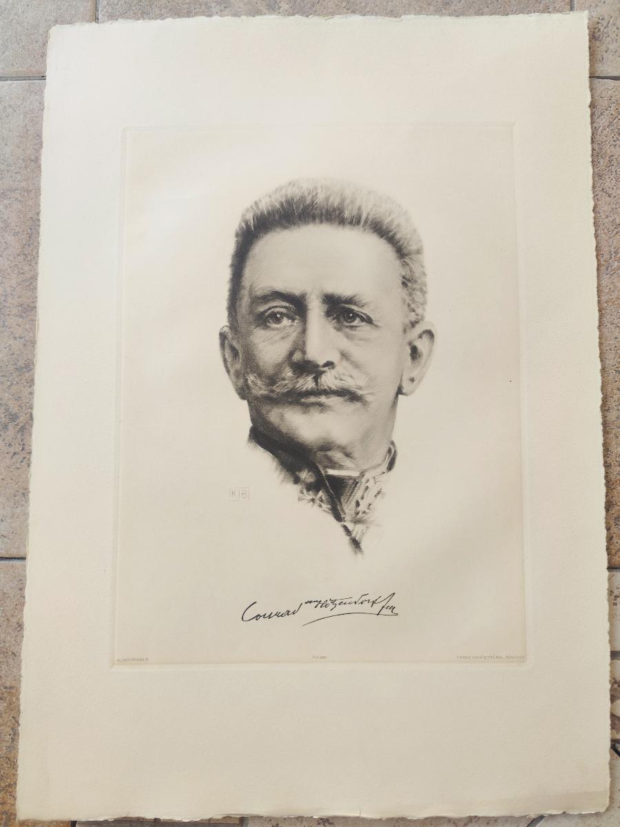 !TOP! Stará velká litografie - Conrad von Hötzendorf - 52.5x37.5cm