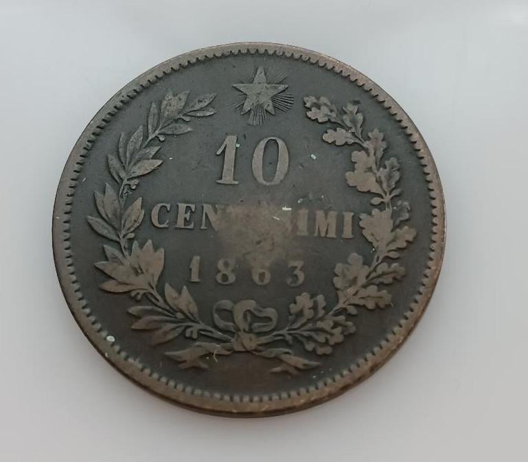 Itálie 10 centesimi 1863 (K122)
