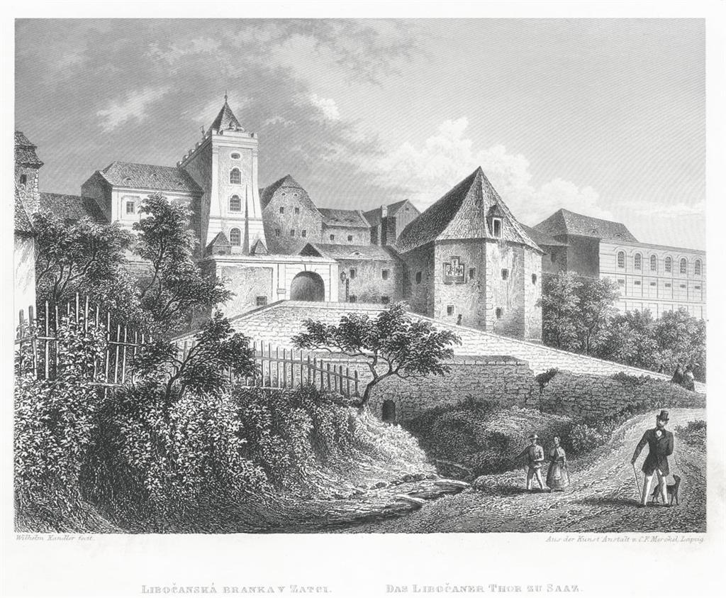 Žatec, Mikovec, oceloryt 1860