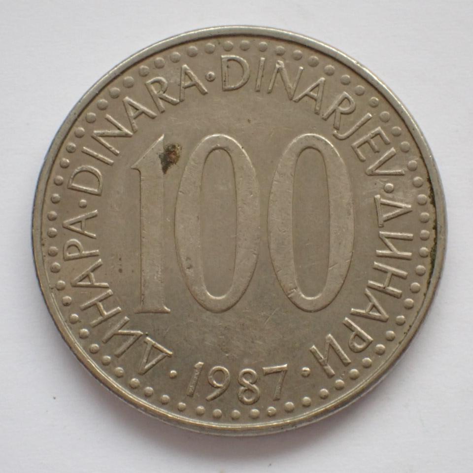 Jugoslavie 100 dinar 1987
