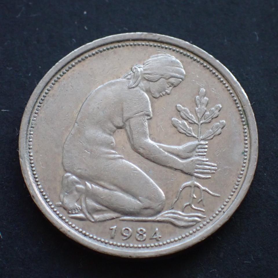 NĚMECKO 50 Pfennig 1984 D /595c3