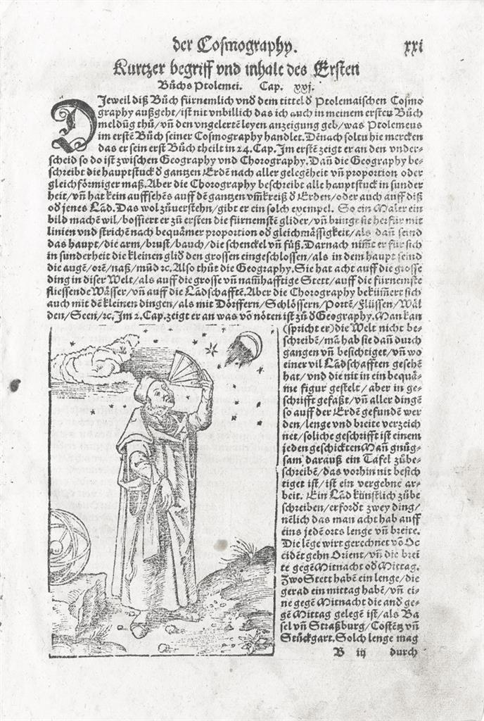 Astronom Ptolemaos, Münster, dřevořez, (16 stol.)