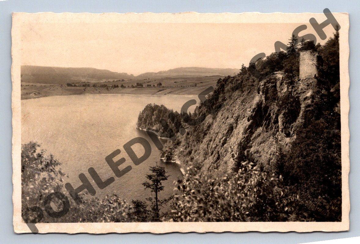 Pohlednice hrad Oheb Sečská přehrada razítko ČSR (M841)