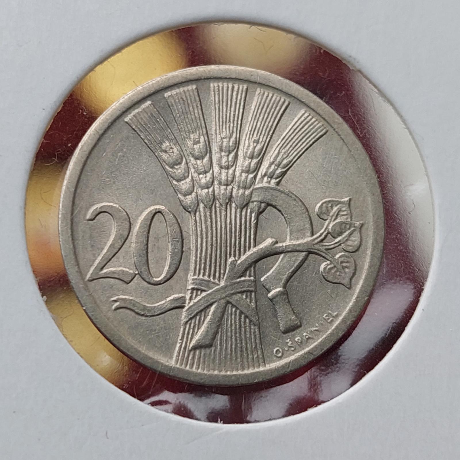 20 Haléř 1928 , STAV , PrvníRepublika ( E. IV )