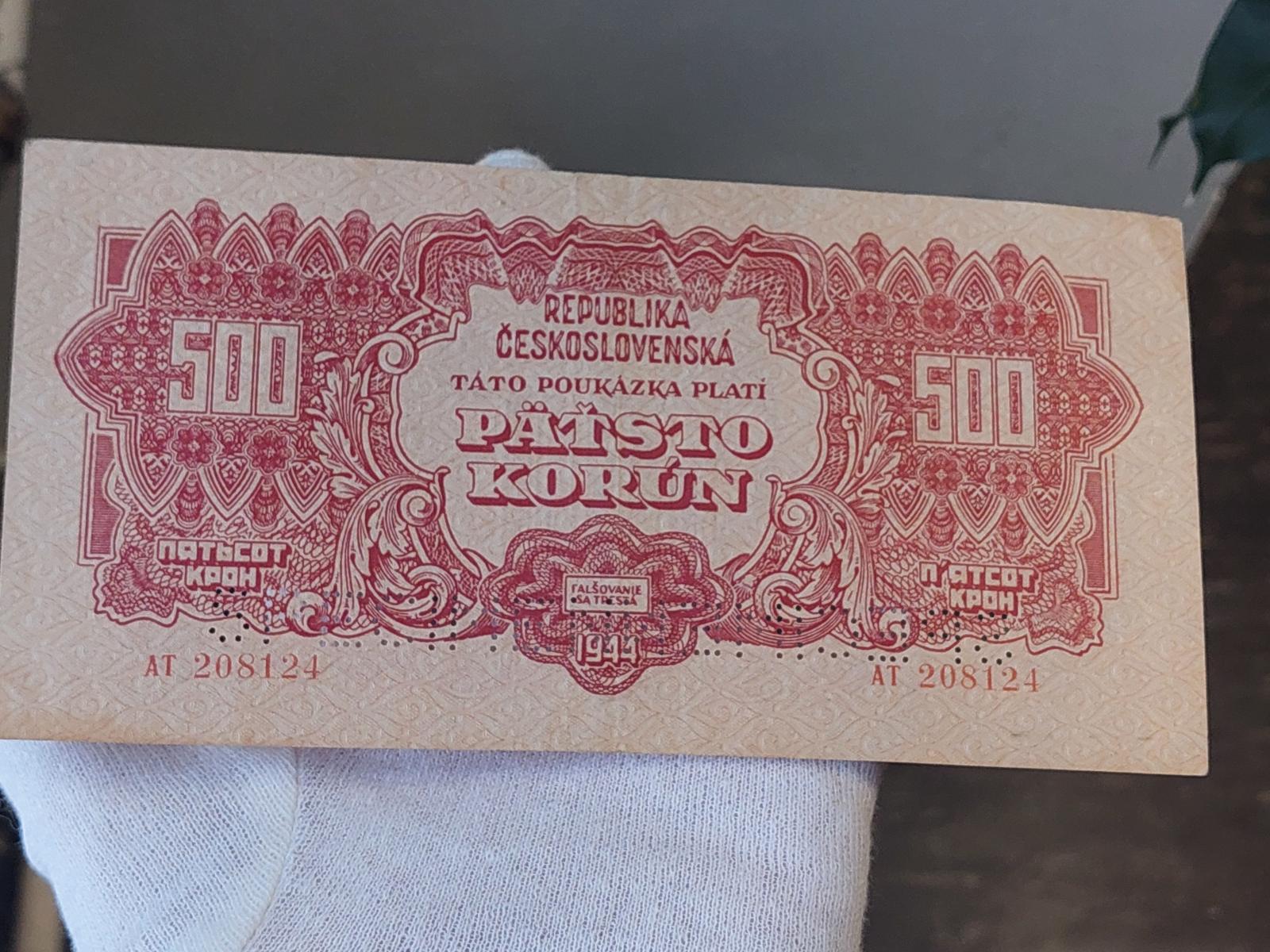 500 korun 1944 AT / Dvojitý Specimen