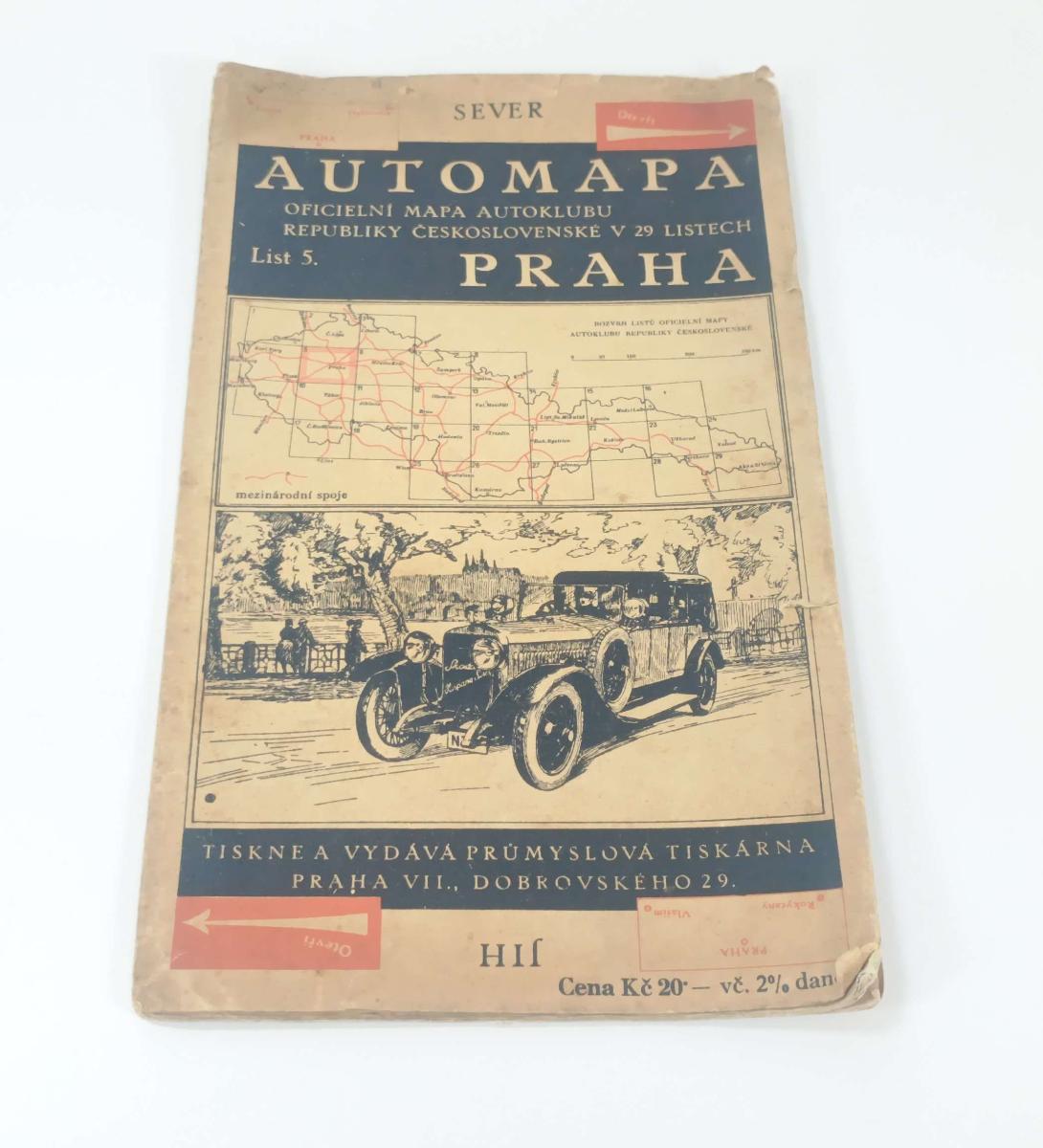 Stará automapa Československo první republika