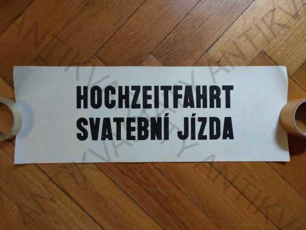 Hochzeitfahrt / Svatební jízda plakát cca 22x62cm