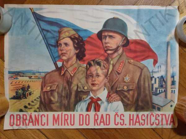 Obránci míru do řad Čs. hasičstva plakát A2