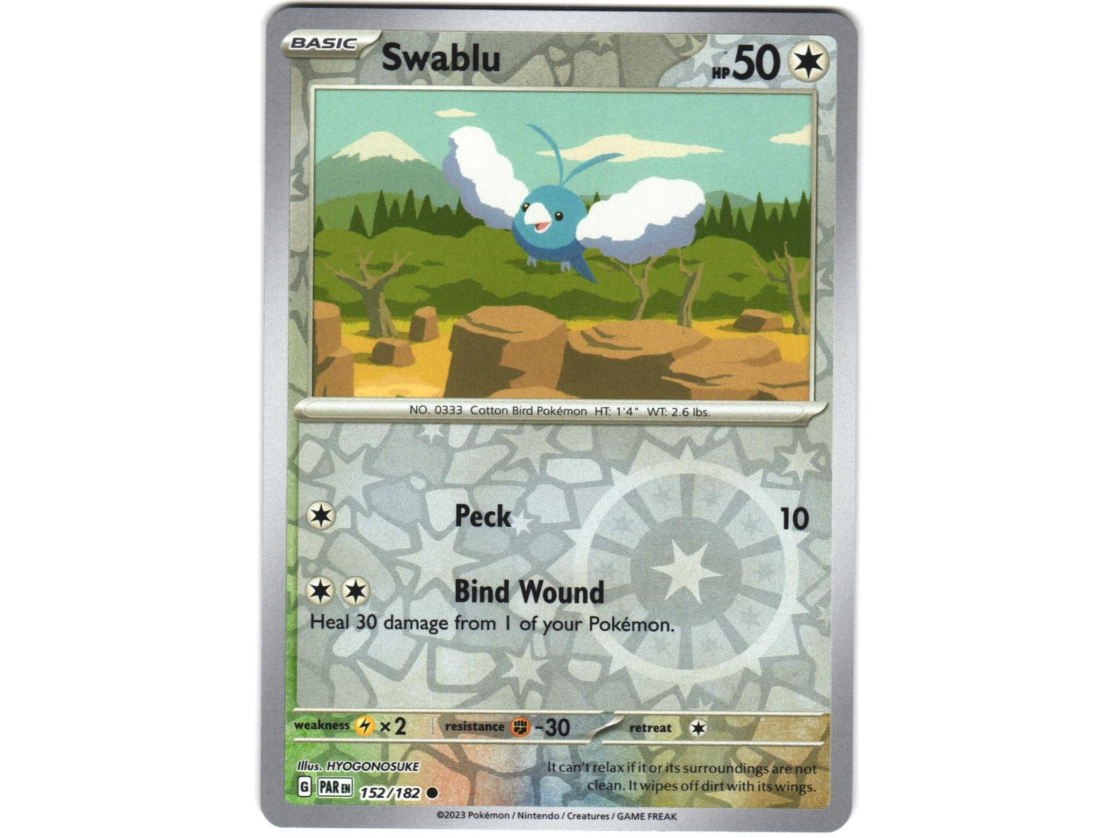 Swablu (PAR 152) - RH - Paradox Rift - Pokémon