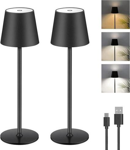 Stolní lampa Liyabber černá 2 ks LED