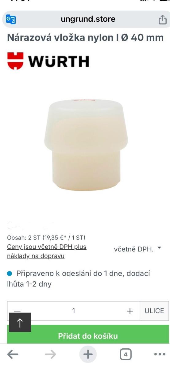 Würth Nárazová nylonová hlava 40mm