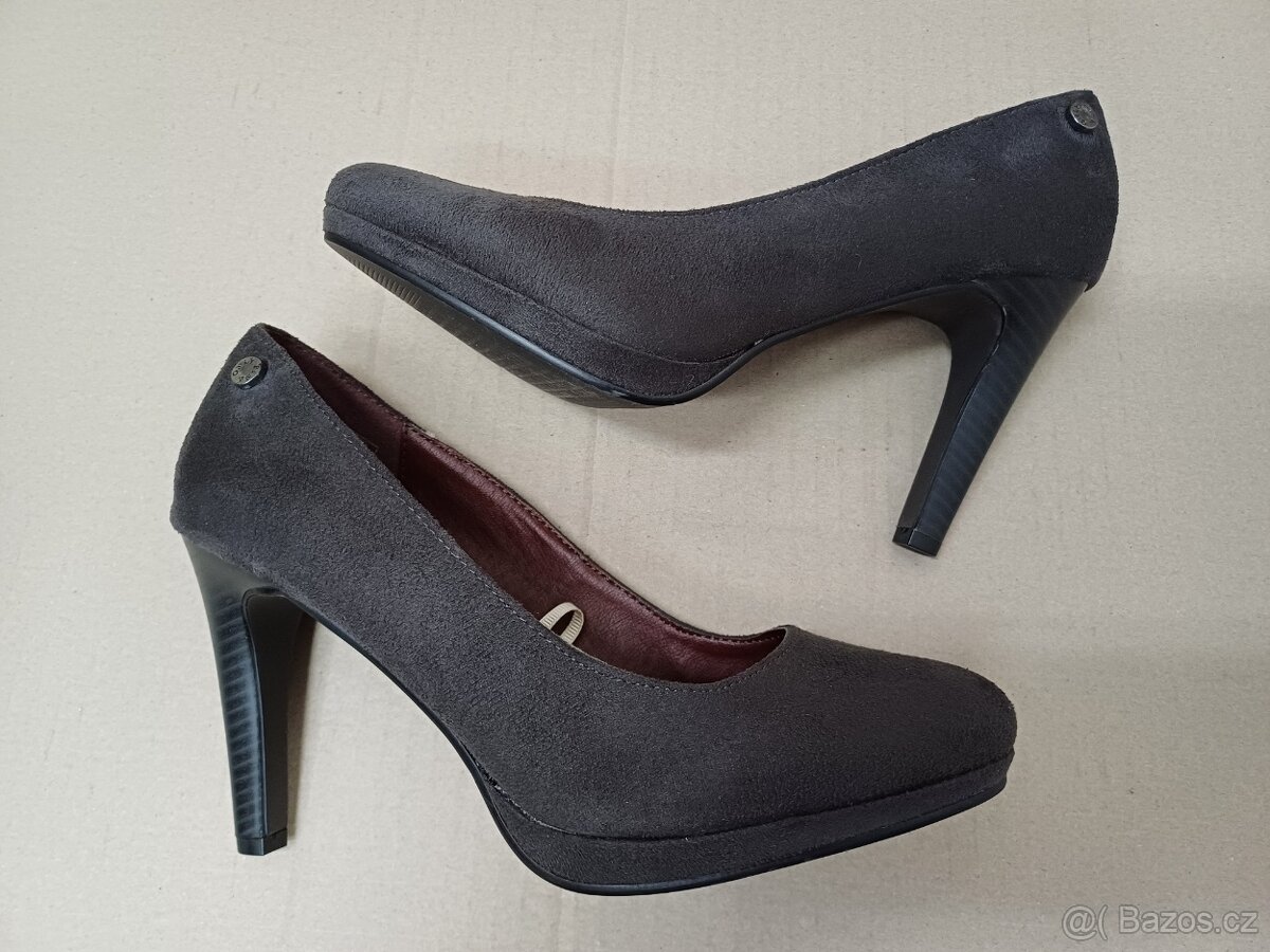 Tmavě šedé semišové lodičky vel.38