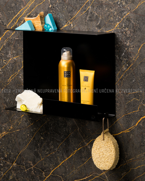 Polička do koupelny - nerez + černý lak