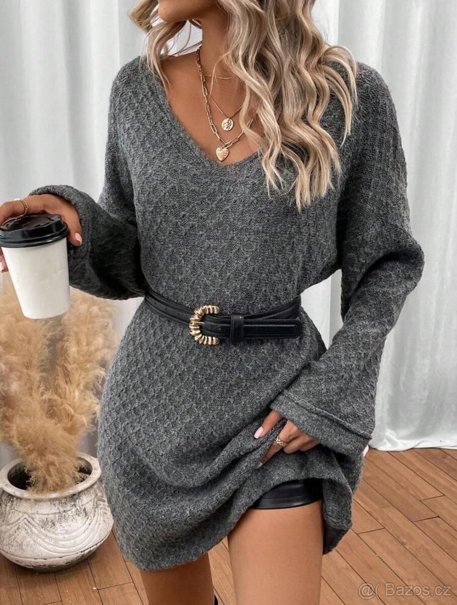 Dlouhý svetr - svetrové šaty 36/40