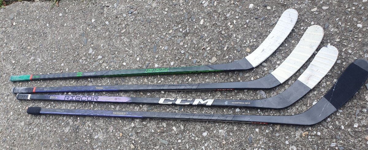 Hokejky CCM Ribcor Trigger 7 Pro, 8 Pro. Leva strana L