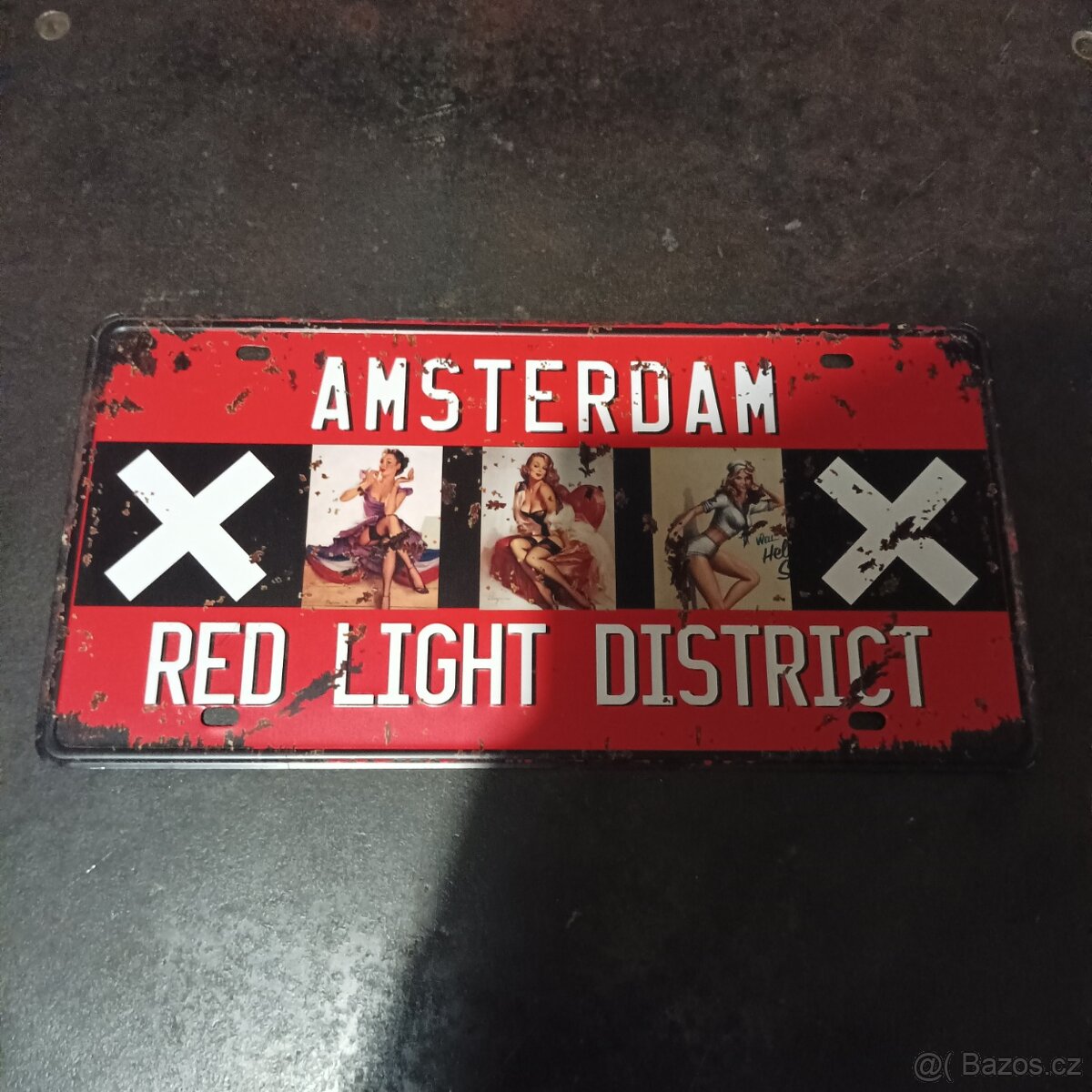 Dekorační SPZ značka styl USA Red-light district