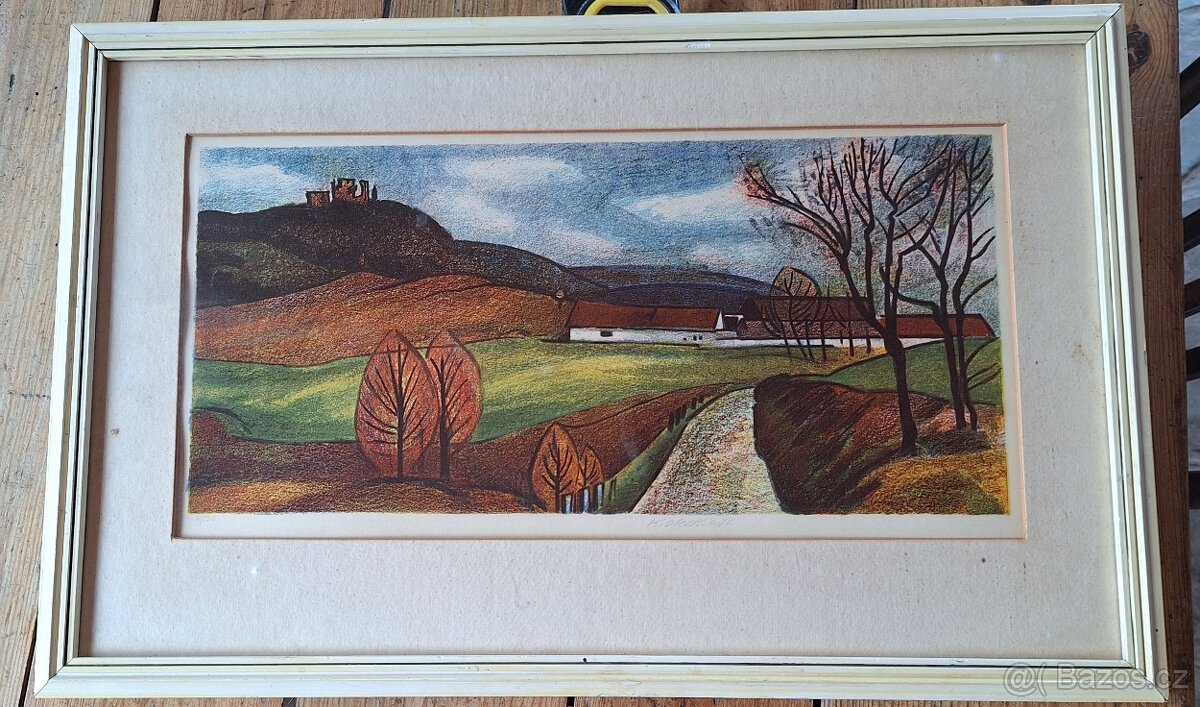 Litografie Karel Oberthor SLEVA