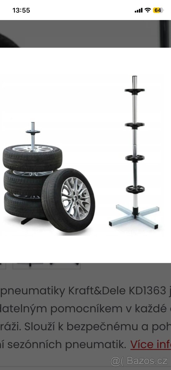 Stojan na uskladnění pneumatik