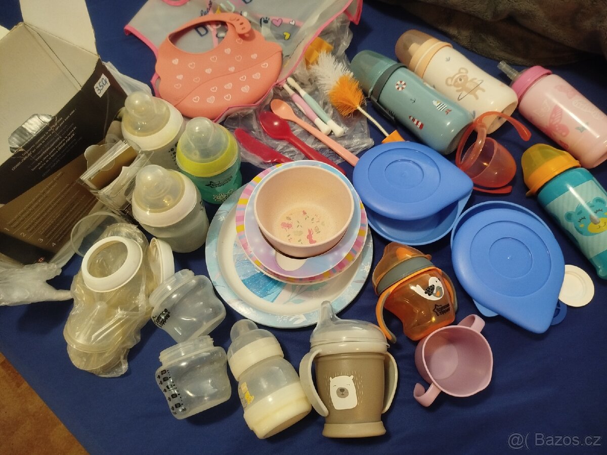 Lahvičky, talířky aj.