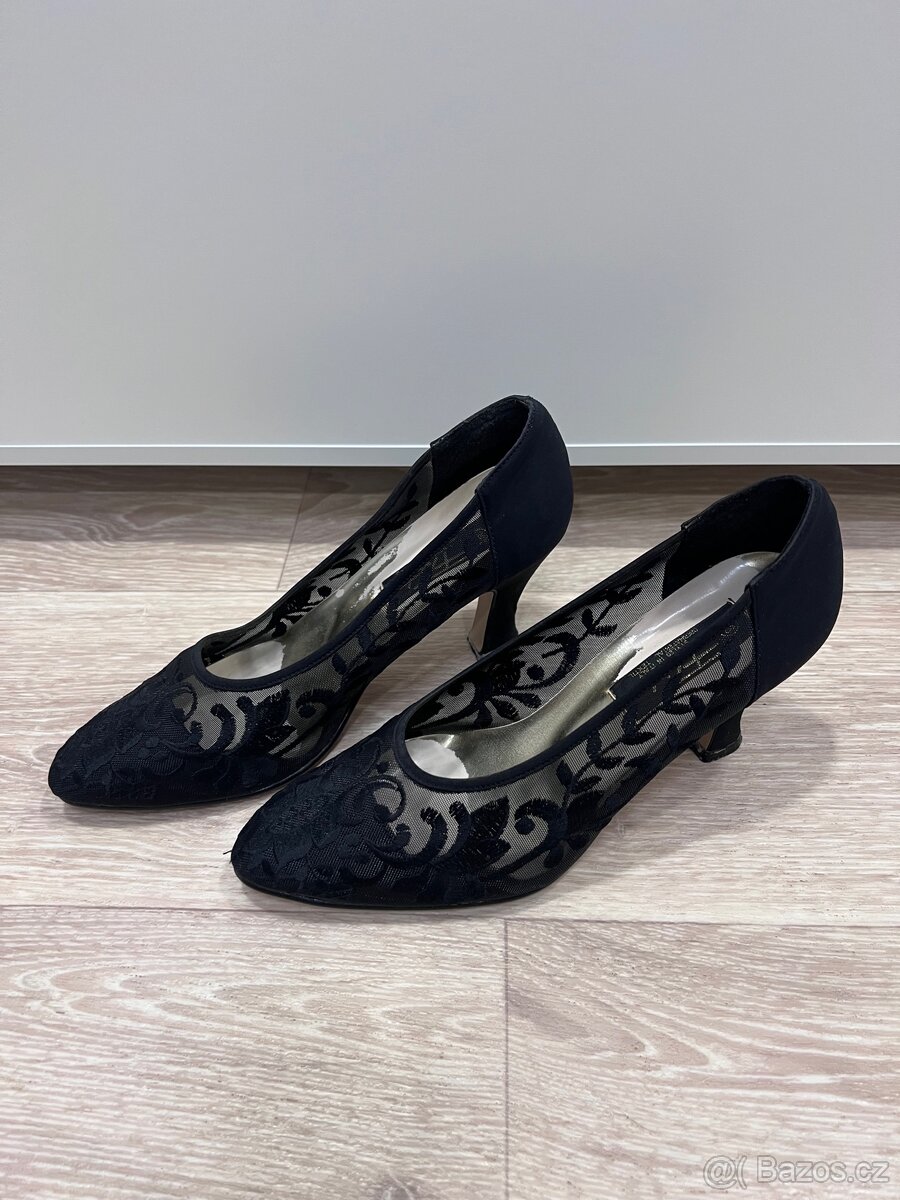 Černé lodičky 38 plesové síťovina