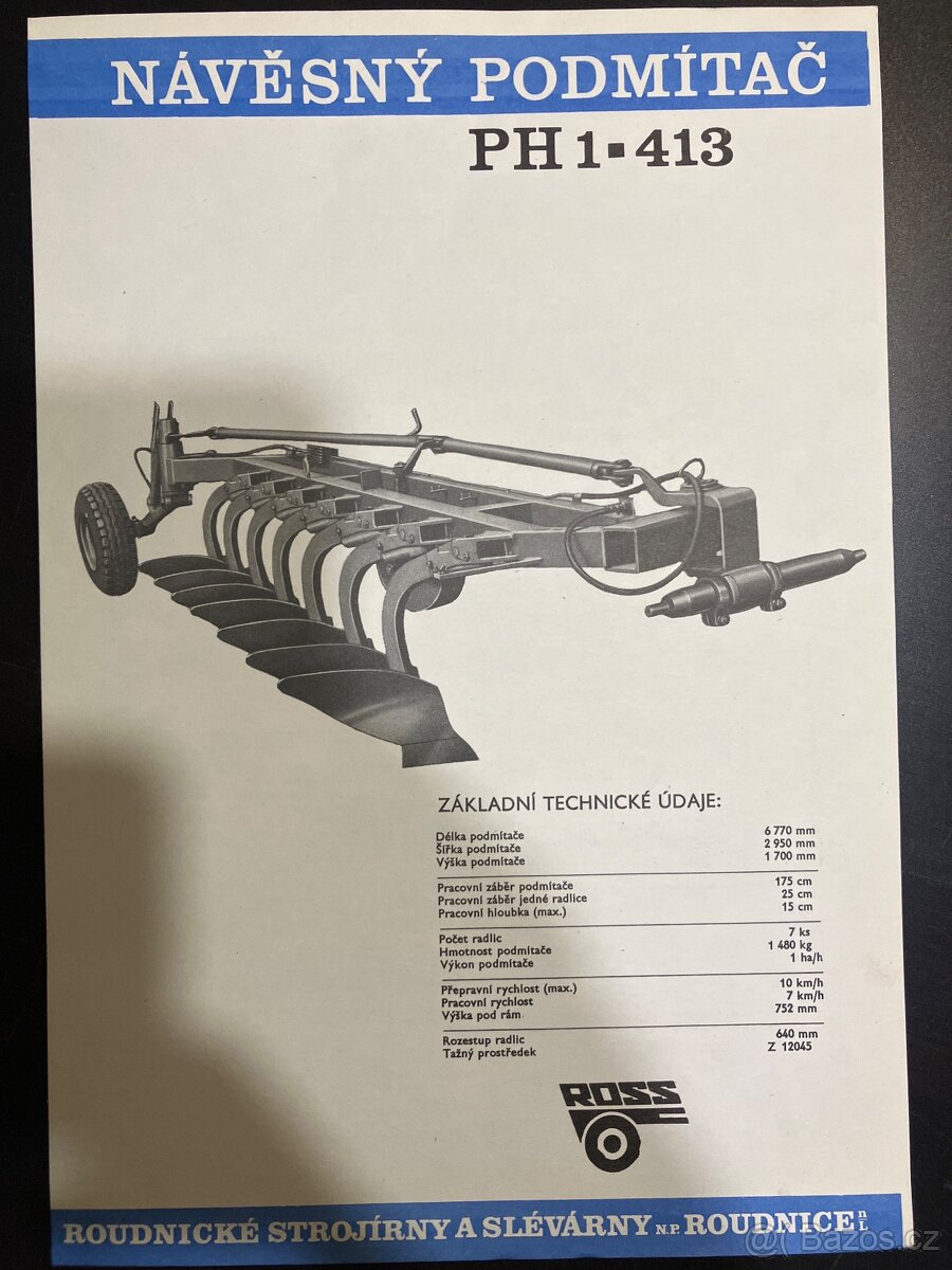 Prospekt ROSS Roudnice - návěsný podmítač PH1-413