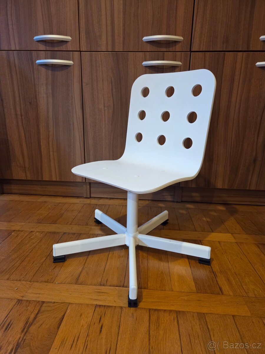 Dětská židle bílá bez koleček, otočná - Ikea Jules