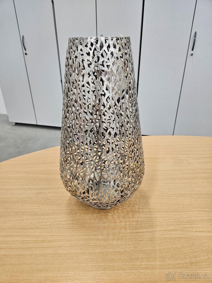 Designová váza, antik, kov, 47 cm (TOP NOVÉ)