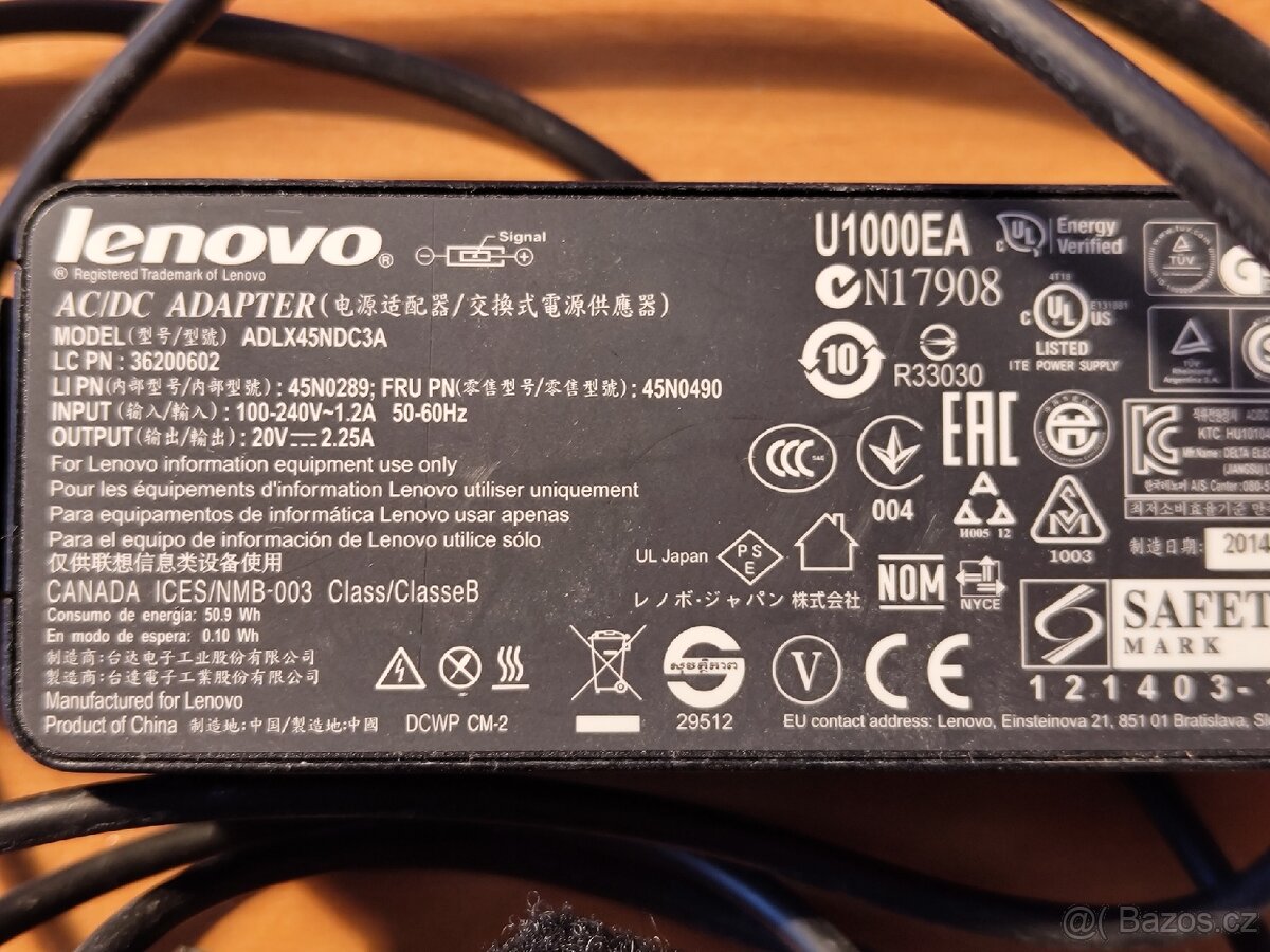 Napájecí adaptér Lenovo 45W