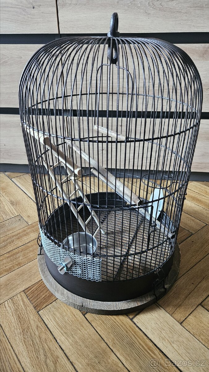 Retro klec pro ptactvo dřevo/ kov, možnost zavěšení