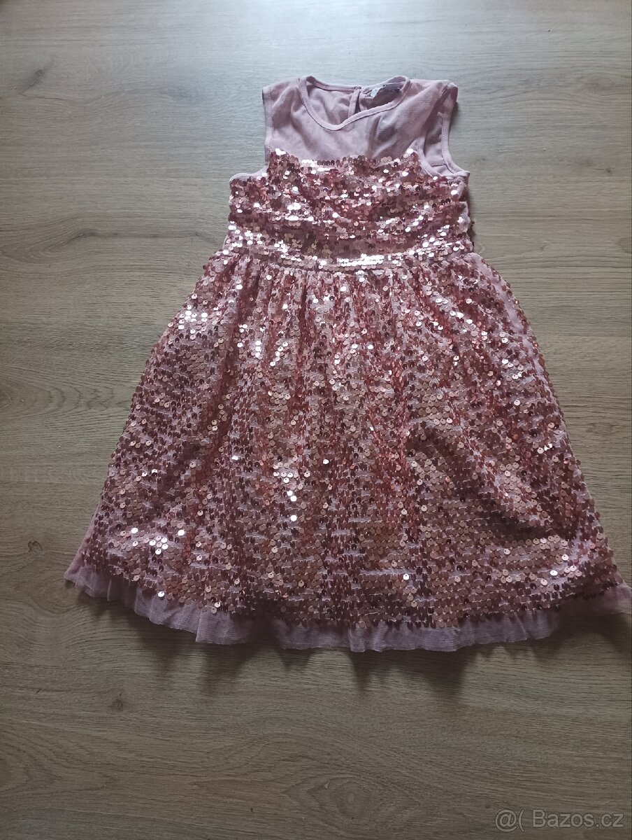 Sváteční šaty dívčí flitrikove vel.5-6let