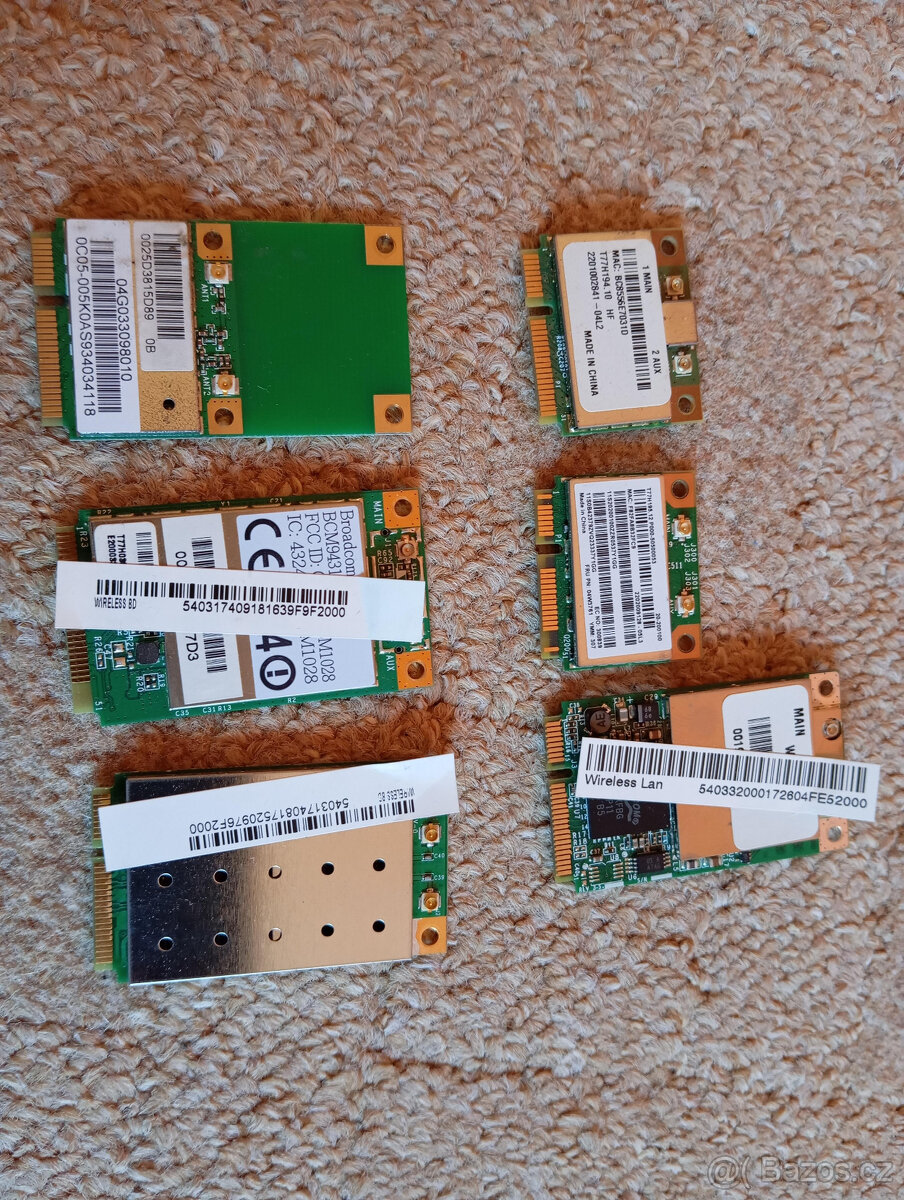 WIFI Karta Mini PCI-E a PCI-E Half , více kusů