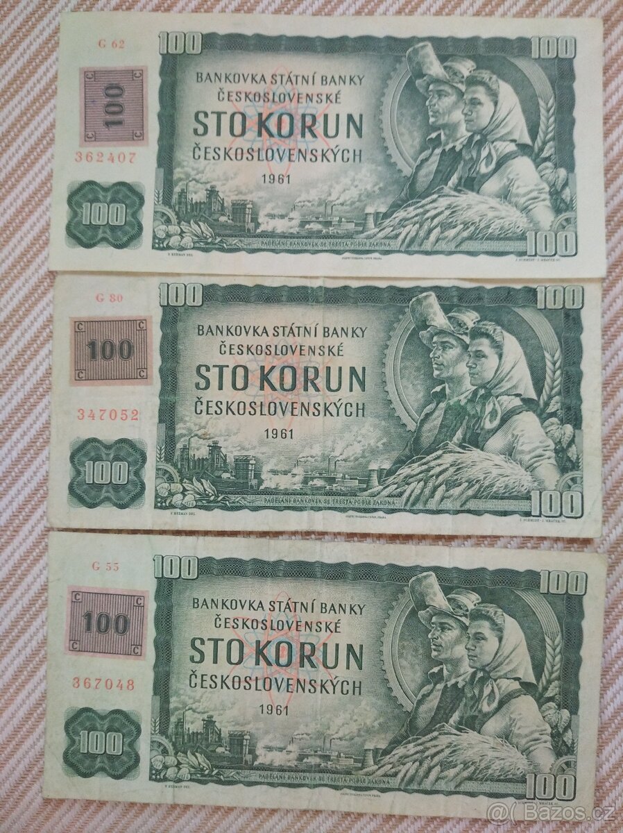 Prodám 100,- Kčs bez kolku.3x