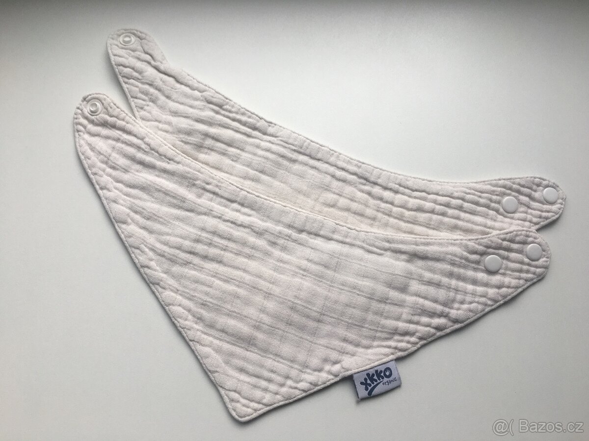 Přírodně bílé bryndáky xkko organic 2ks