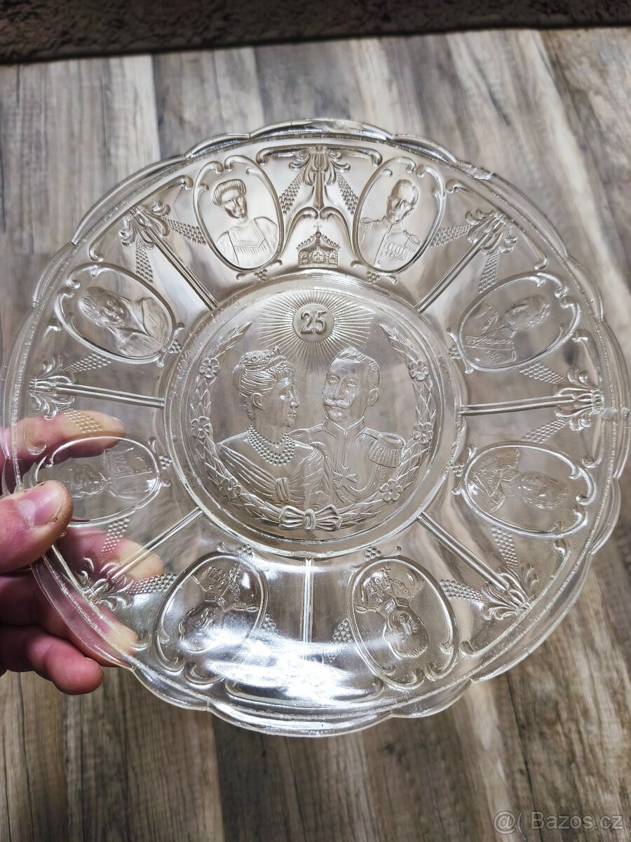 Německo, talíř, Wilhelm II. Křišťál, WWI.