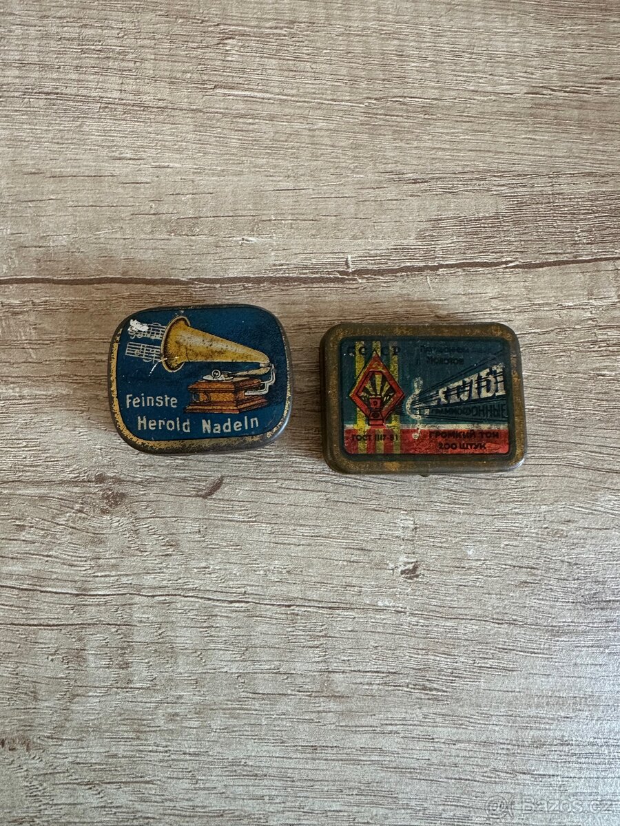 Starožitné Krabičky jehel ke gramofonu