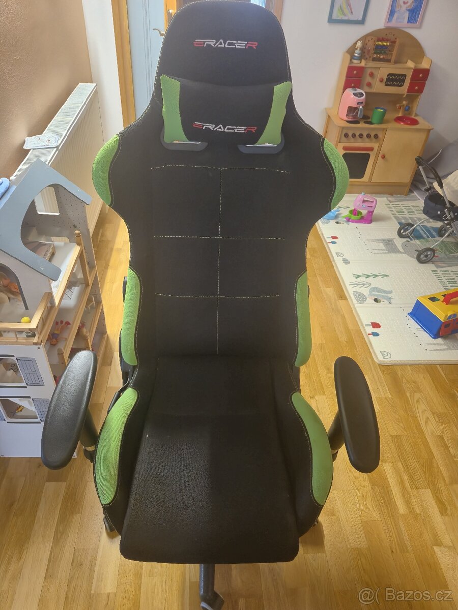 Herní židle ERACER F02 – černá/zelená