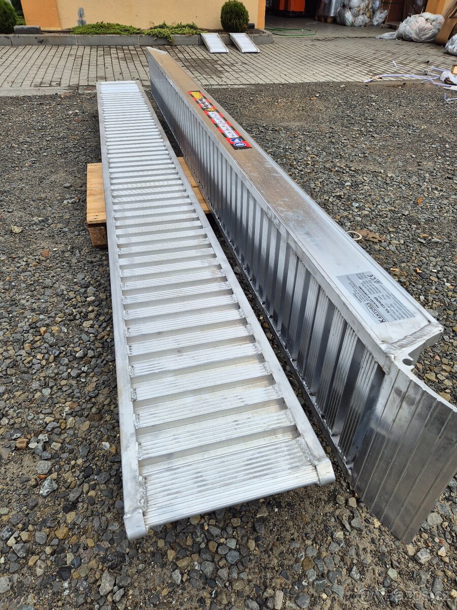 Hliníkové rampy, nájezdy 4m pro bagry 3800kg DOPRAVA ZDARMA