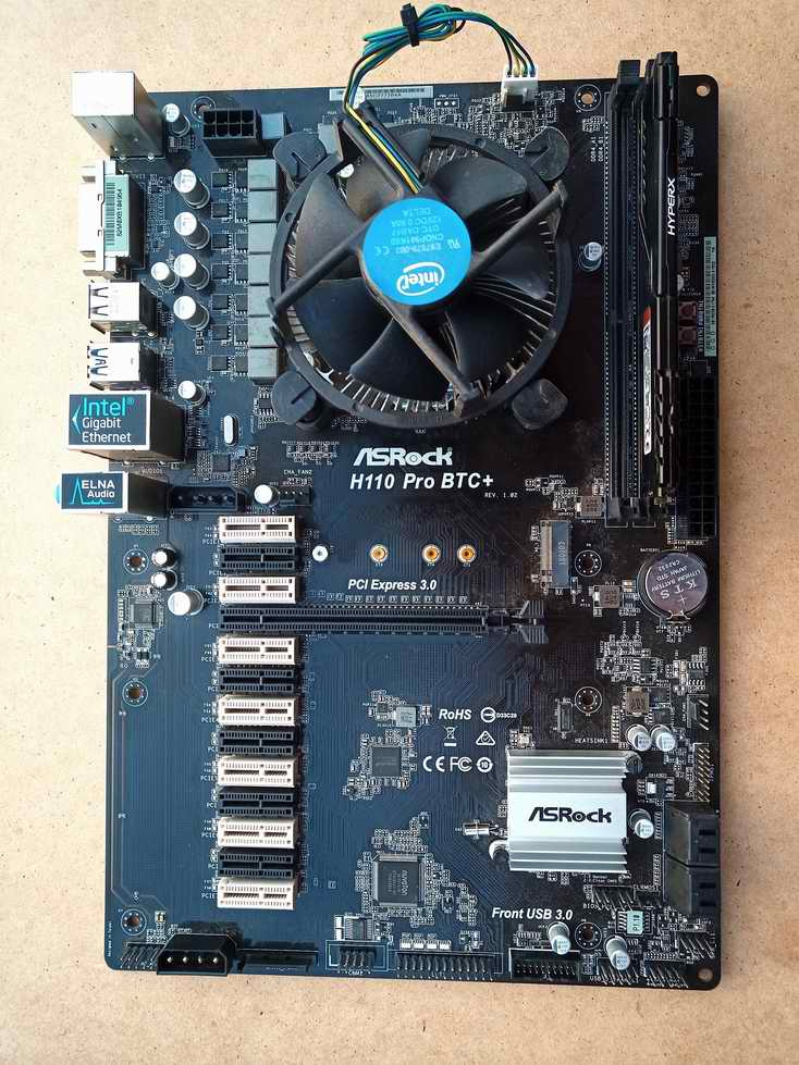 deska ASRock h110 pro btc+ + CPU G4930 a RAM