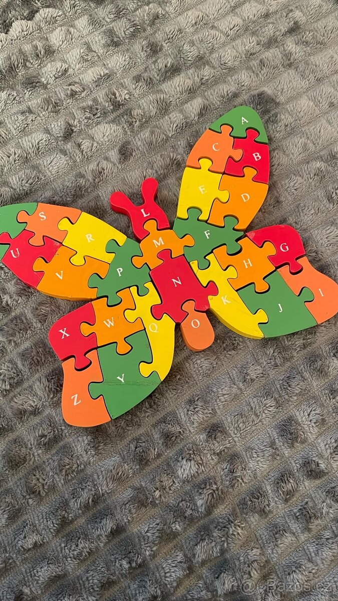 Vzdělávací puzzle dřevěné - motýl