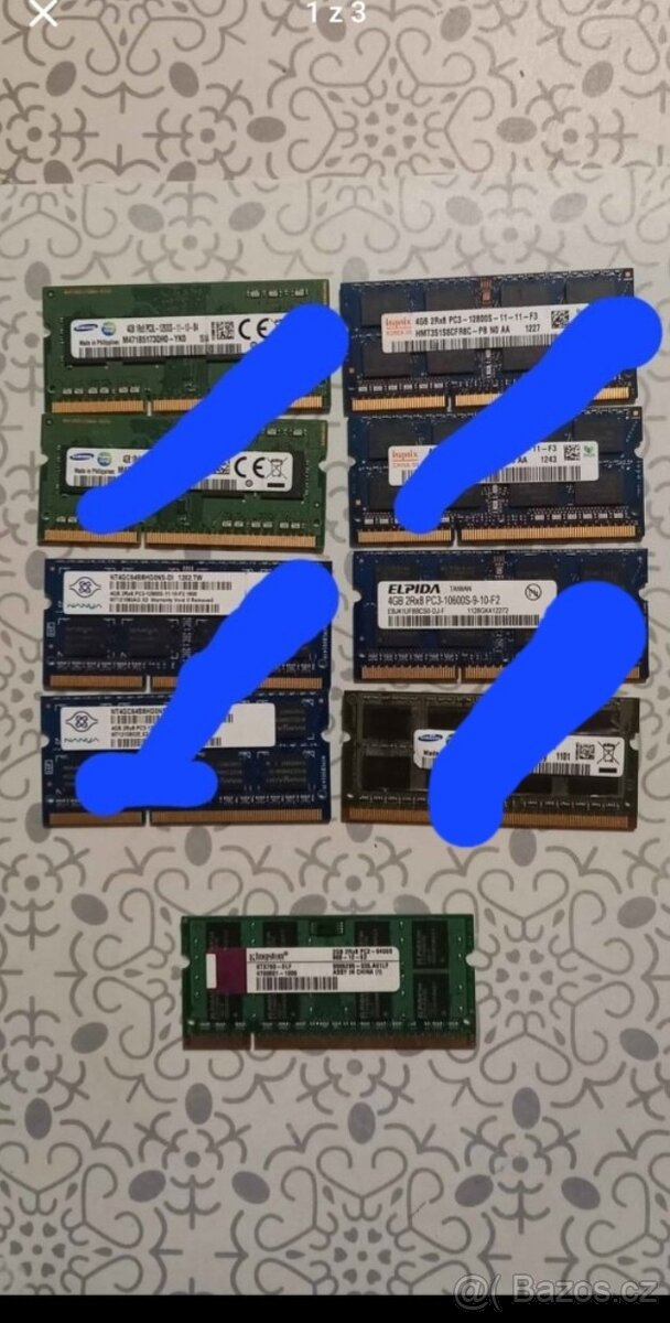 Operační paměť - RAM, jeden kus 2 GB