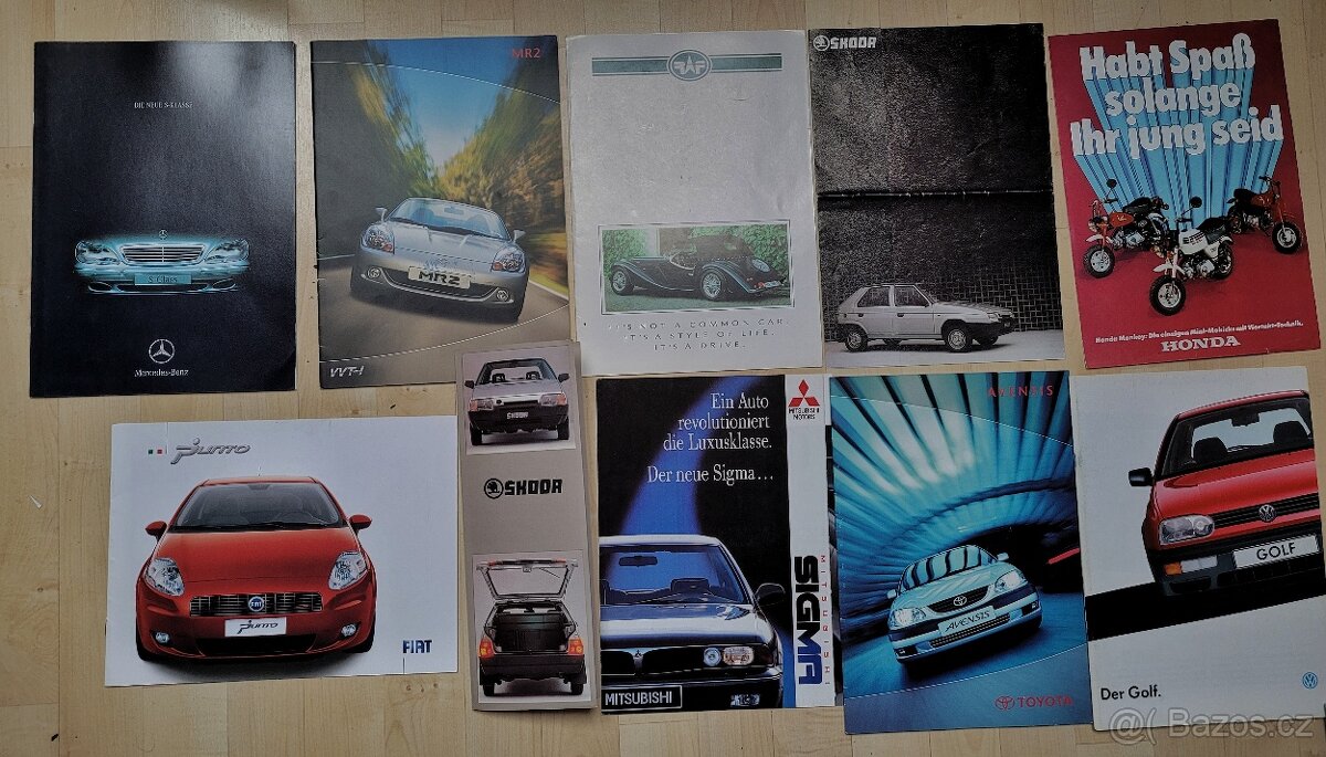 Prodám prospekty aut z 80.- 90.let