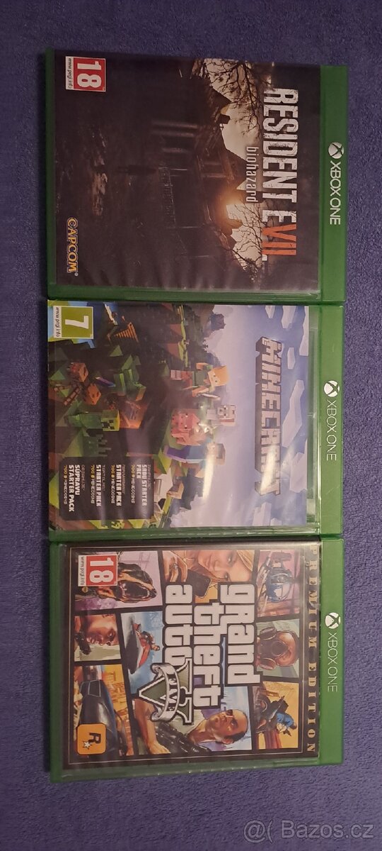 Gta V, minecraft,Resident Evil 7