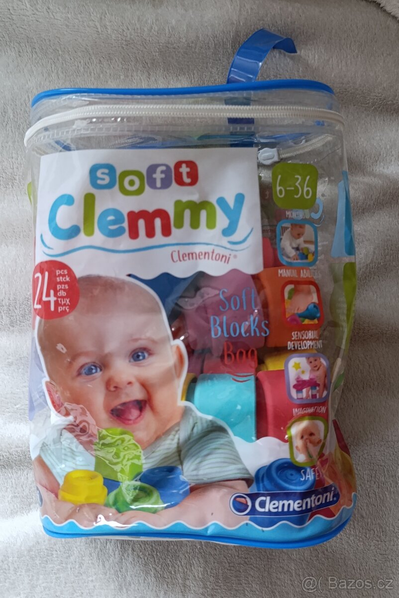 Soft Clemmy sada 24 měkkých kostek v plastové tašce
