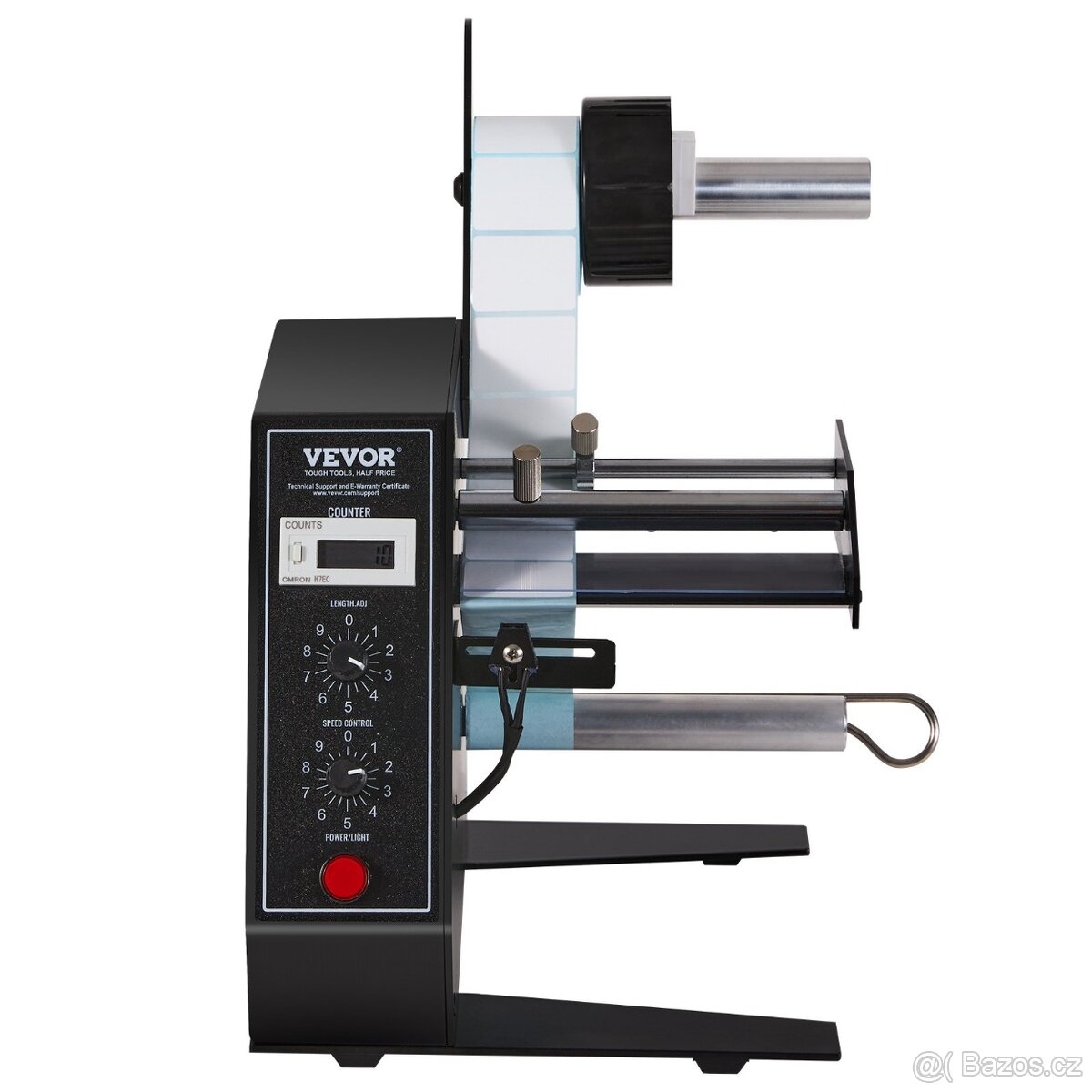 Automatický podavač a odvíječ samolepek, etiket apod.