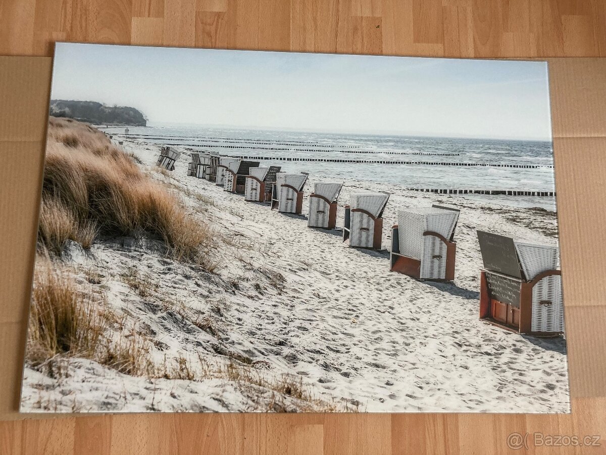 Skleněný obraz Nordsee Strandkorby
