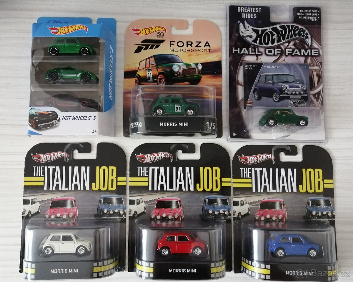 sbírka Hot wheels autíček - mini cooper